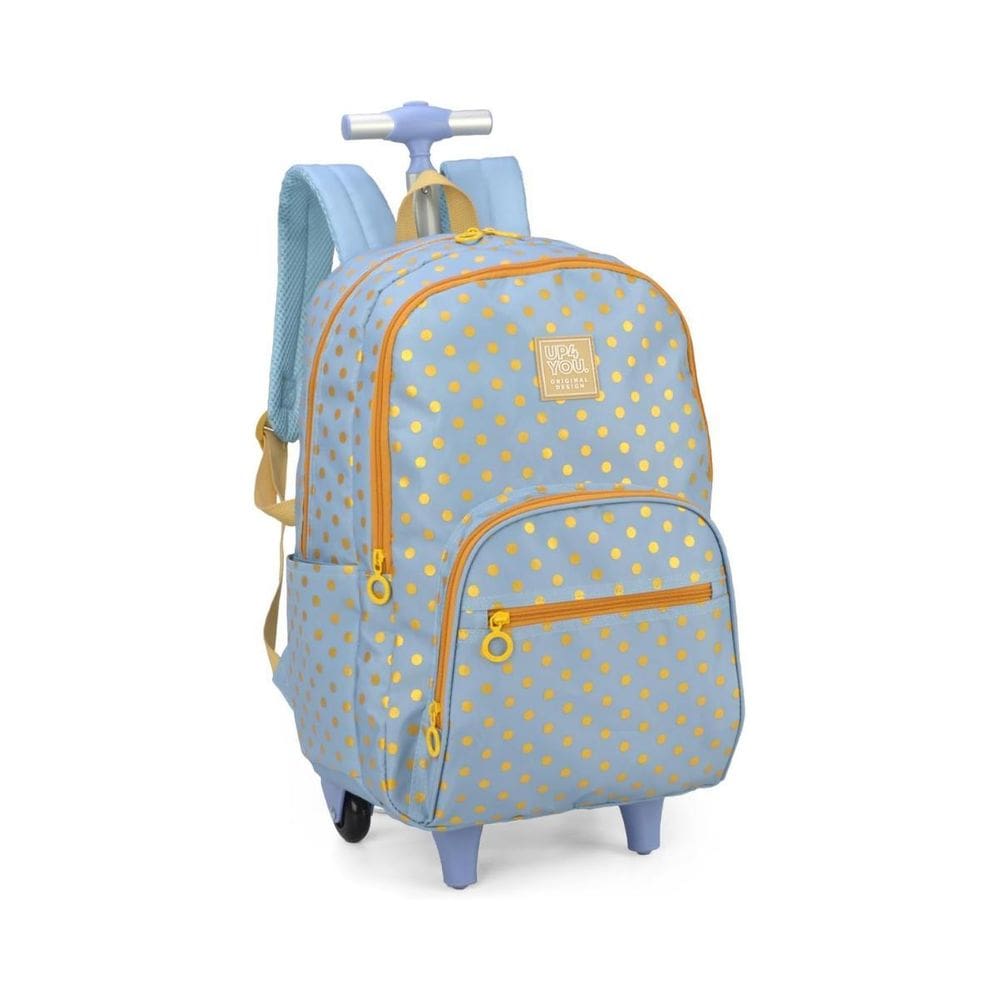Mochila Com Rodinhas Azul Poá Up4You - Luxcel