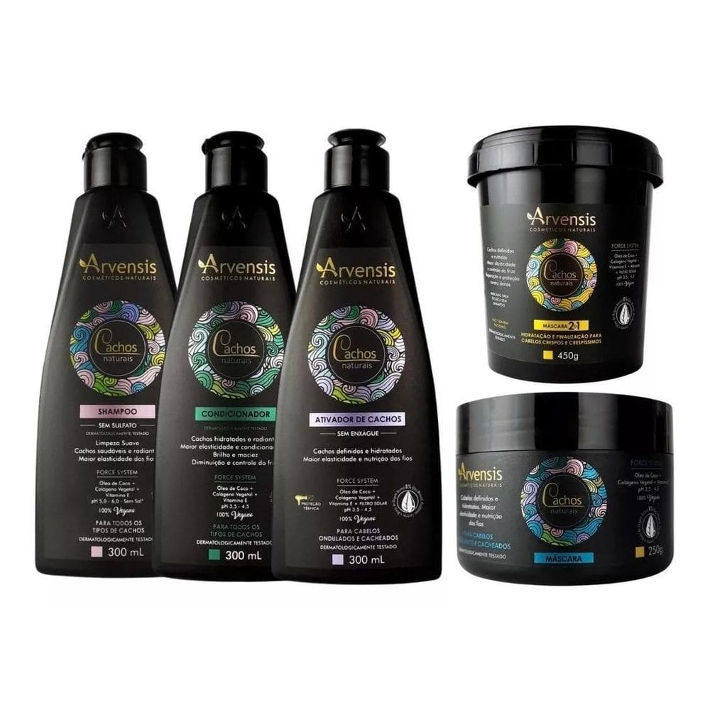 Kit Arvensis Cachos Naturais Ondulados + Mascara 2X1 450G