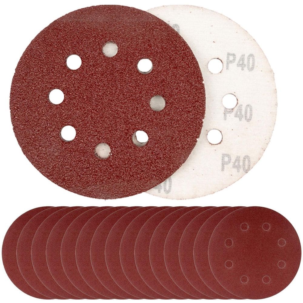 Kit 15 Disco De Lixa 125Mm 8 Furo P40 Lixadeira Roto Orbital