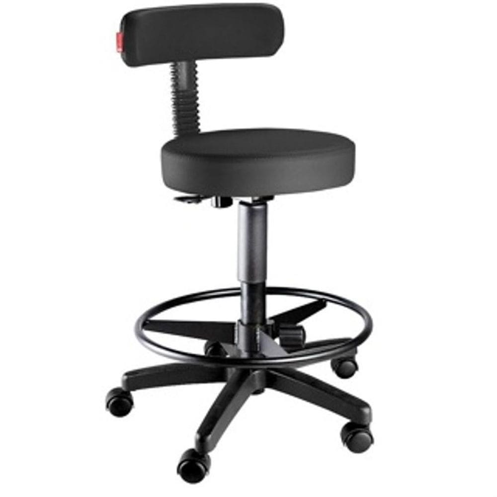 Cadeira Mocho Alto Com Encosto Slim Preto / Renaflex