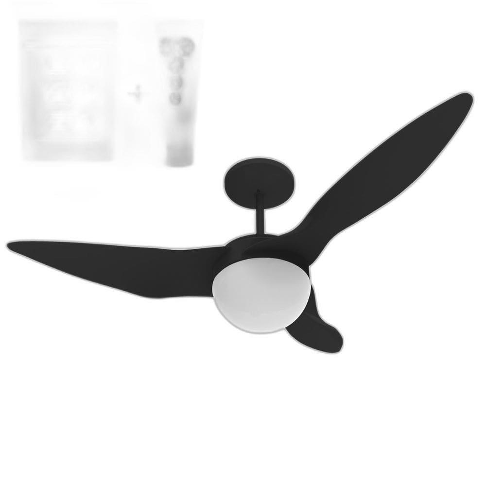 Ventilador De Teto Aliseu Terral Preto Controle Remoto+Pared
