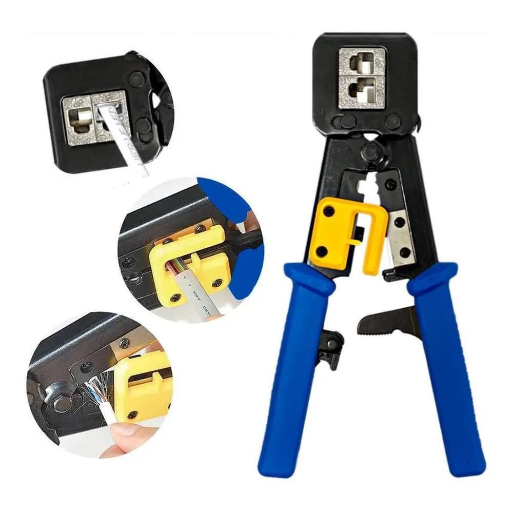 2X Alicate Rede Crimpagem Cabo Conector Rj45 Passagem Ez Cri