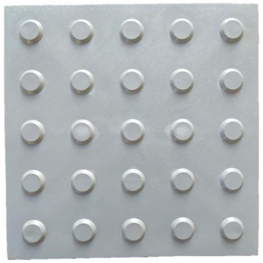 Kit 10 Pçs Piso Tátil Pvc 25X25 Alerta Cinza