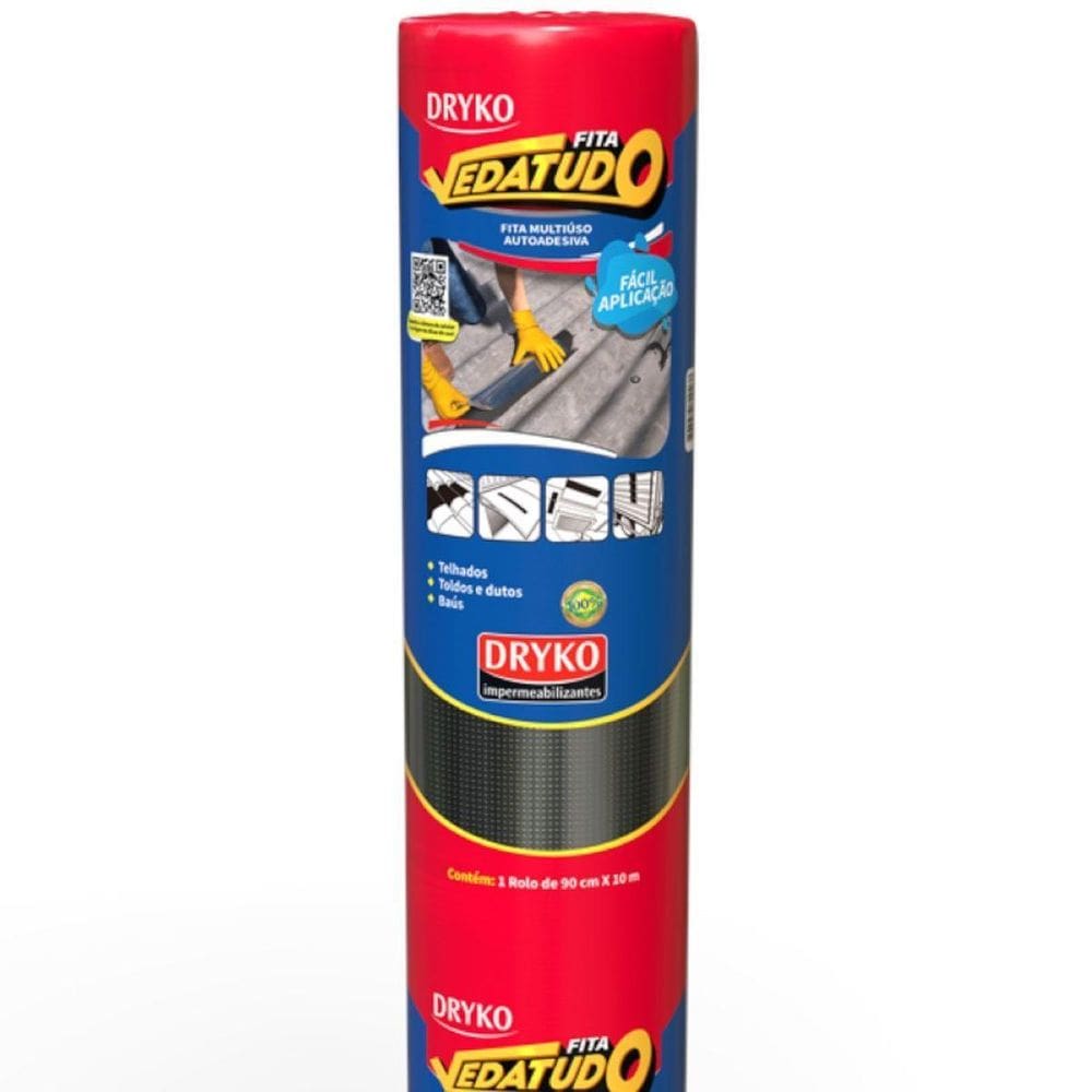 Fita Adesiva Aluminio 90Cm x 10M Vedatudo Dryko