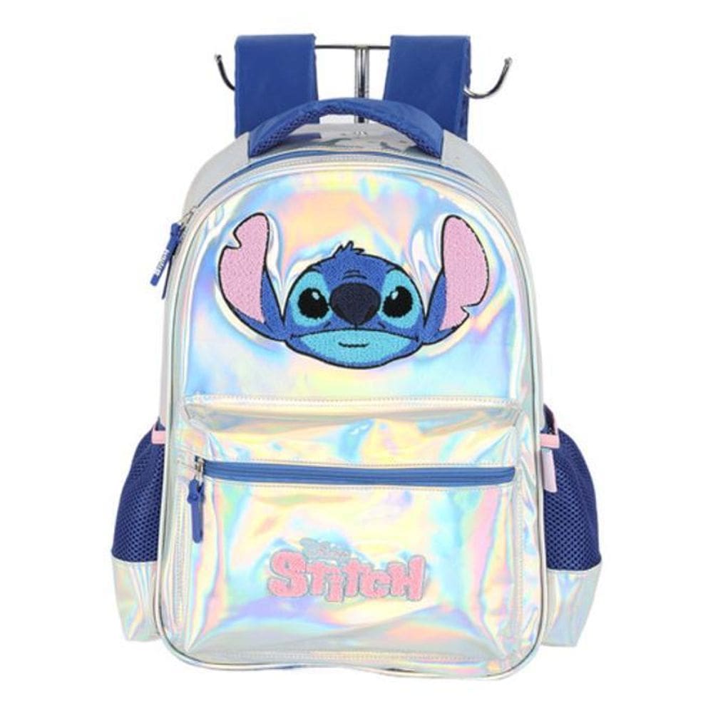 Mochila De Costas Infantil Metalizada Stitch Disney