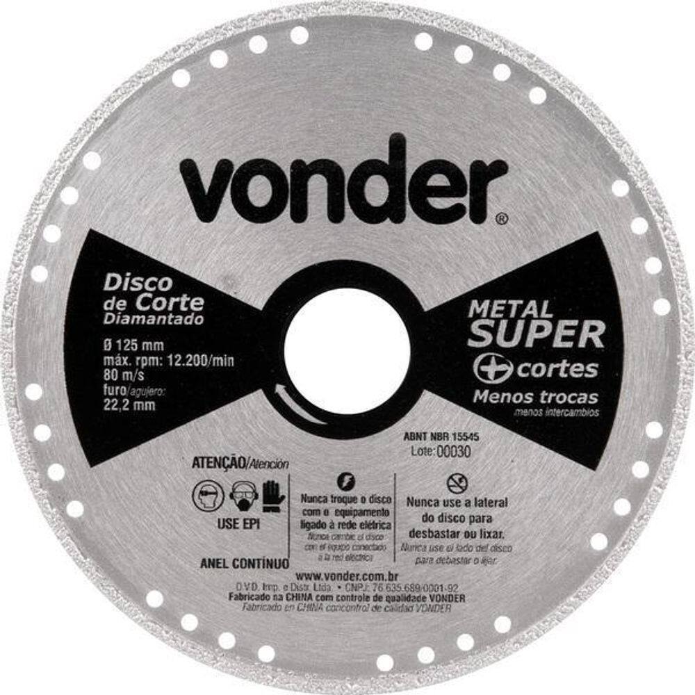 Disco Corte 125Mm Diamantado Contínuo Metal Super Vonder