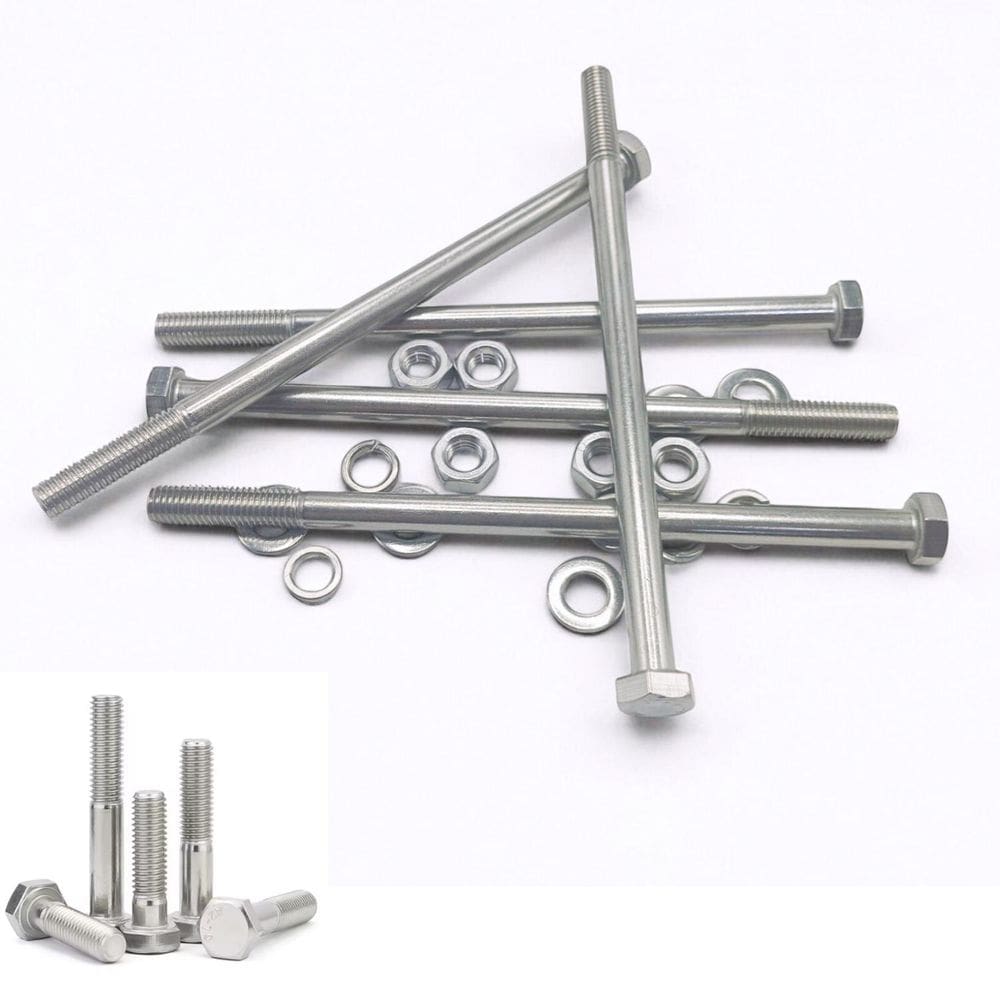 Kit 5 Parafusos Meia Rosca Parcial Sextavado Inox M8200Mm