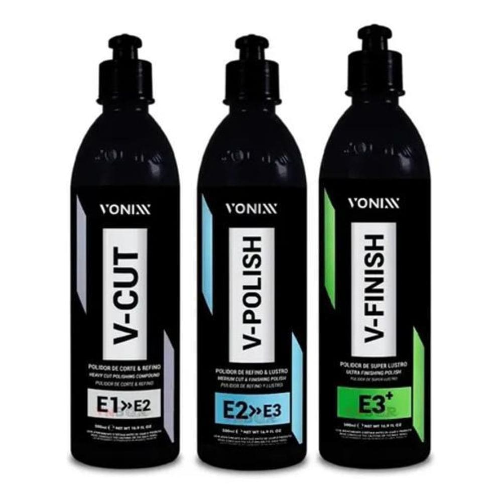2X Kit Polimento Automotivo Vonixx Vhp V-Cut V-Polish V-Fini