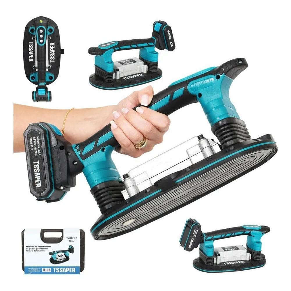 2X Maquina Para Assentar Piso 185W Com Ventosa Bateria 21V