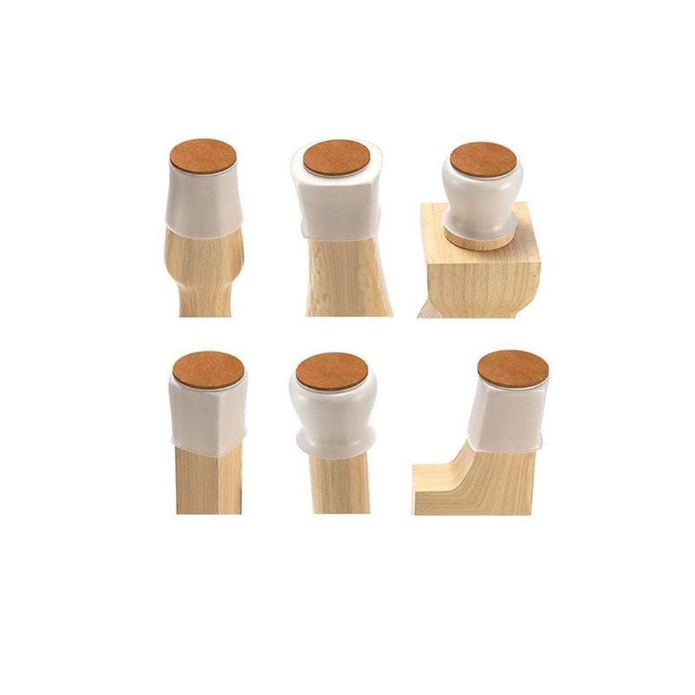 Kit 24 Pezinho De Silicone Feltro Para Pé De Mesa E Cadeira
