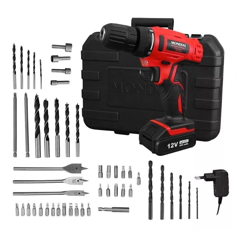 Parafusadeira e Furadeira Mondial PF-07 MA 12V Bivolt