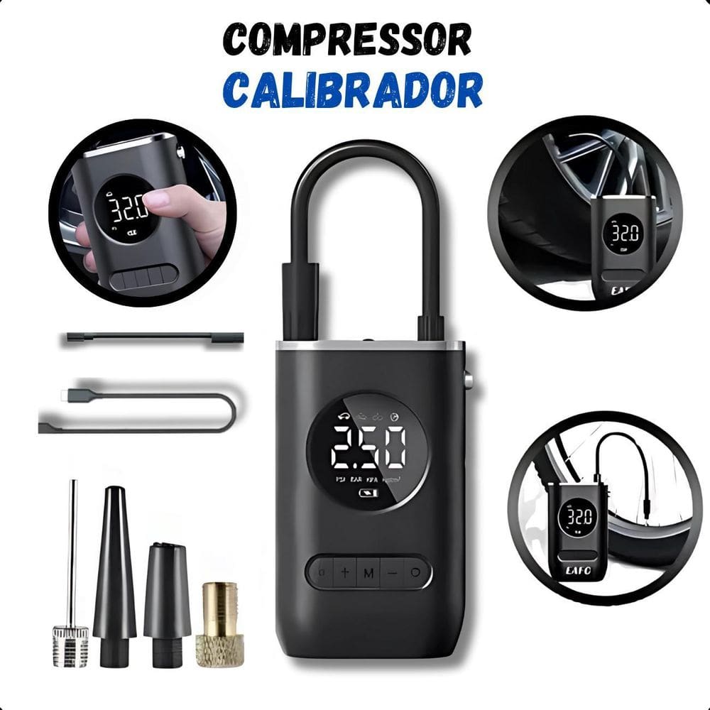 Mini Compressor De Ar Sem Fio - 150 Psi -Recarregável