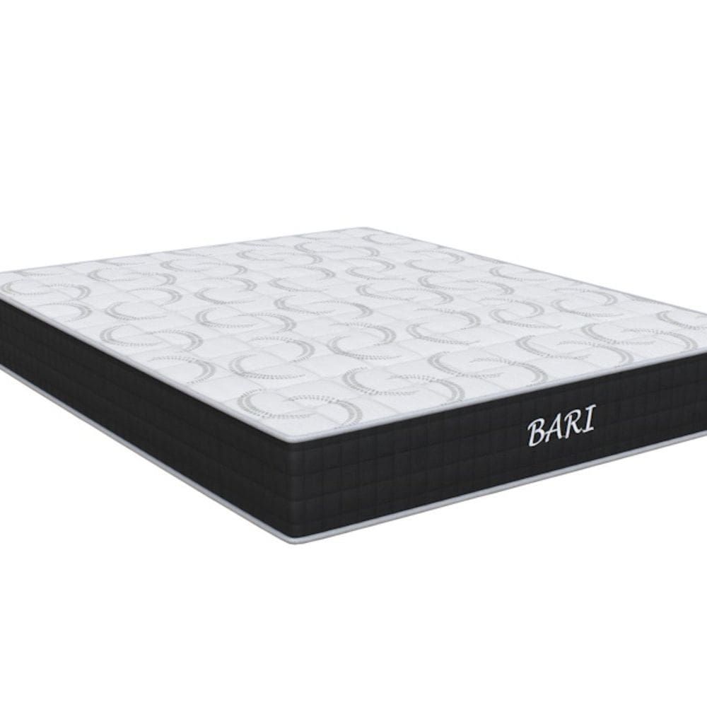 Colchão Queen Size de Espuma D45 Bari malha 24x158x198cm Orthoflex Preto e Branco