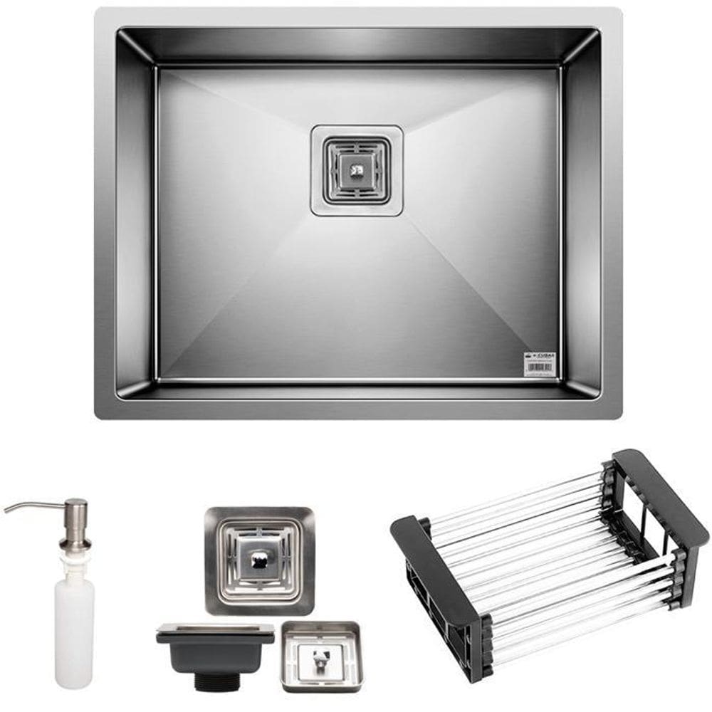 Cuba Quadrada Inox 304 Cozinha Pia Embutir Sobrepor Gourmet