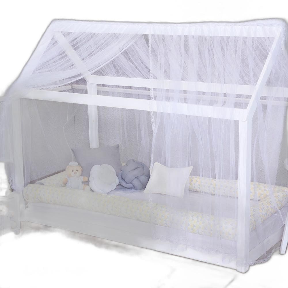 Mosquiteiro Para Cama Montessoriana Tule Branco 2,00 X 1,70