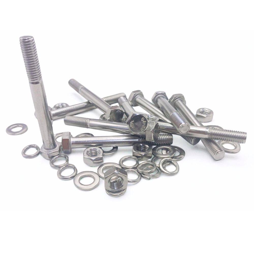 Kit 10 Parafusos Meia Rosca Parcial Sextavado Inox M880Mm