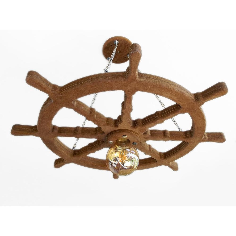 Lustre Luminária Pendente 65Cm Leme De Navio Rústico 1B