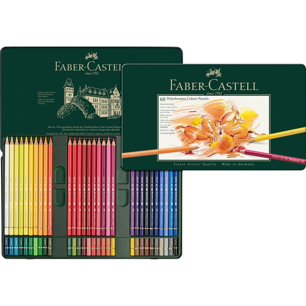 Conjunto de lápis de cor Faber-Castell Polychromos 60 peças