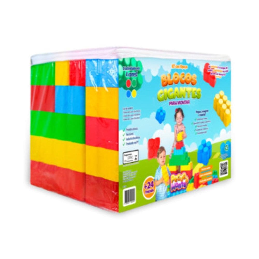 Kit de Blocos Gigantes de Montar - 100 Peças - 24 Meses