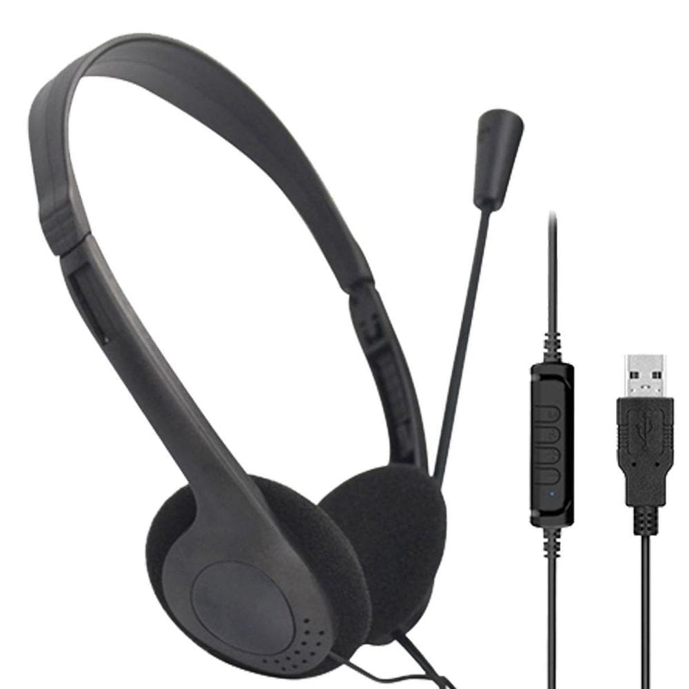 Fone De Ouvido Headset Usb C/Microfone Preto Gotech