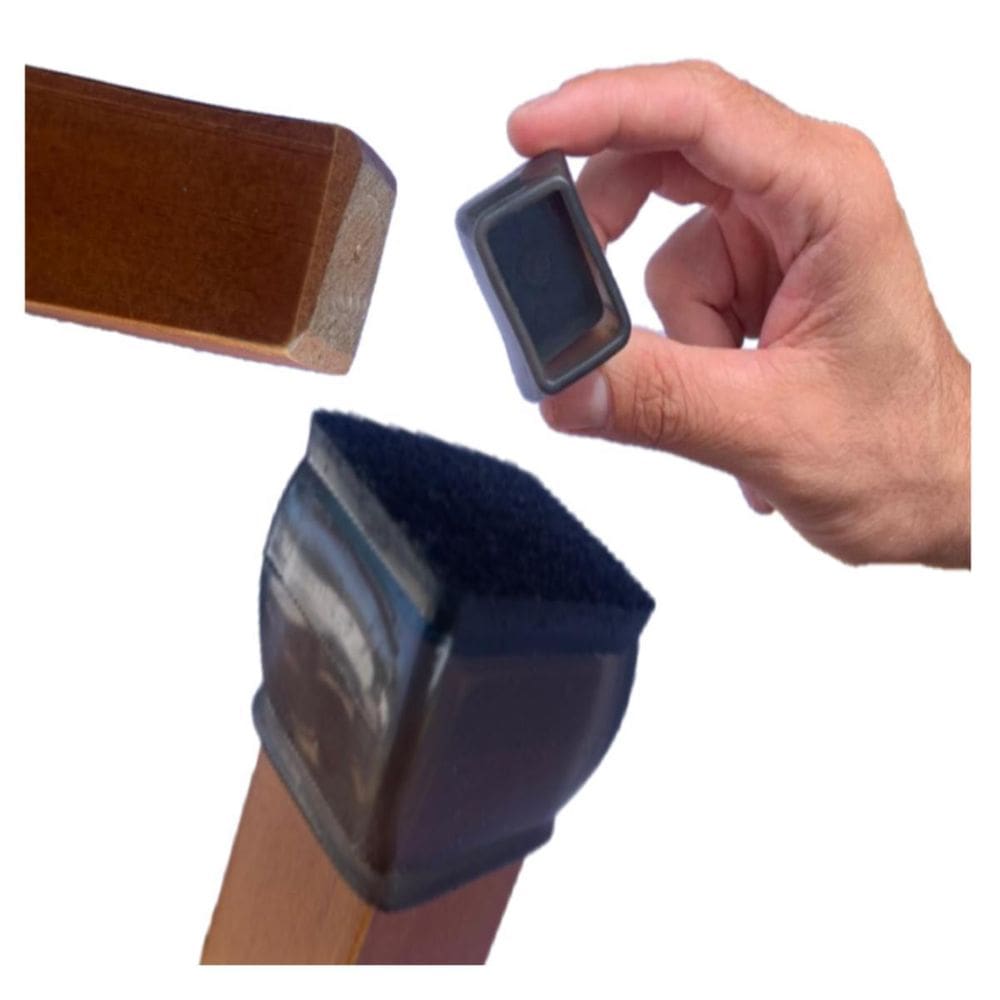 Protetor Silicone Feltro Retangular Pé Mesa E Cadeira 4 Pçs