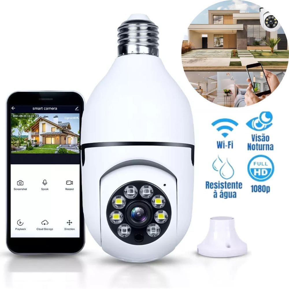 Câmera Inteligente Com Iluminação Para Ambiente Interno