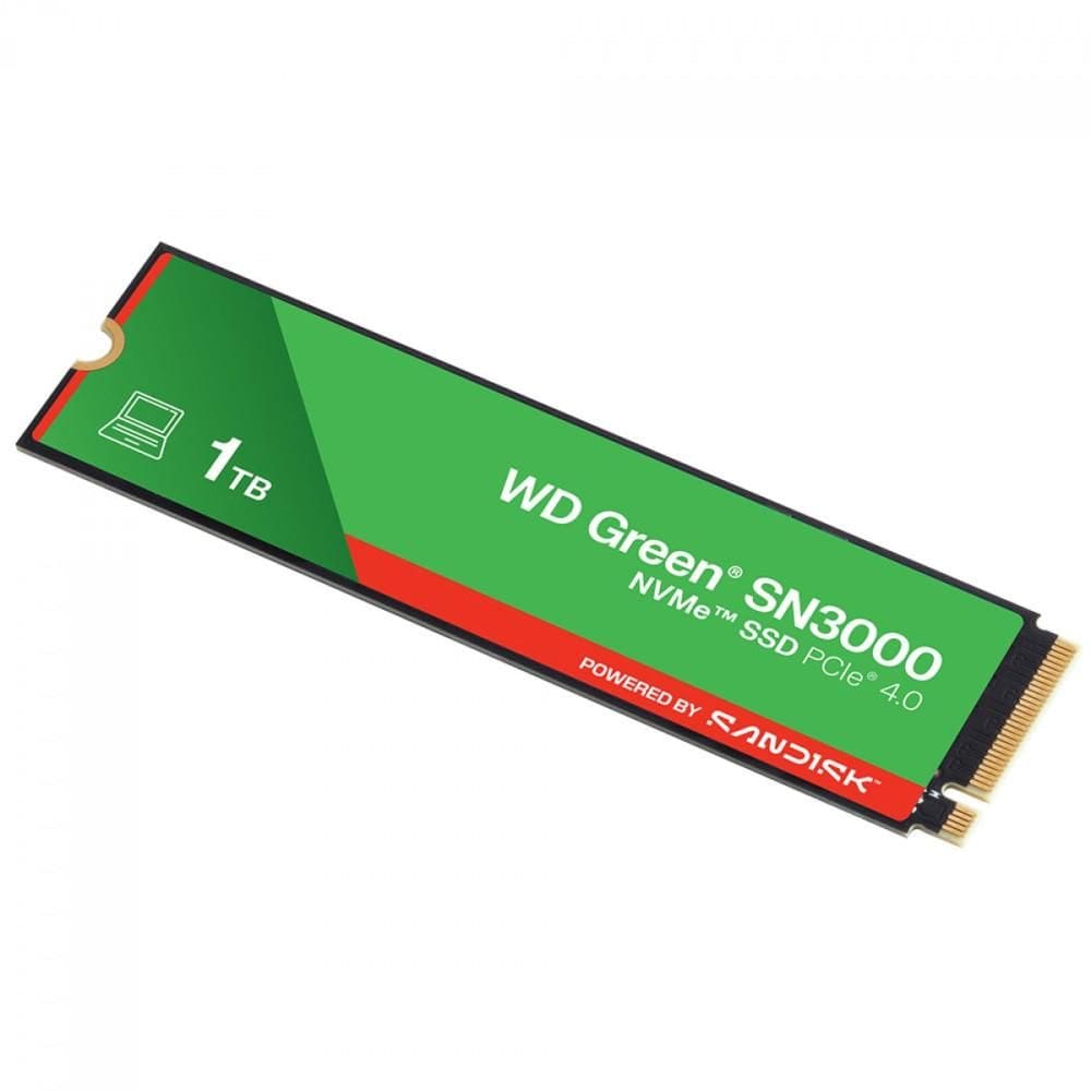 SSD 1TB M.2 2280 PCIe NVMe, WD Green SN3000, Leitura/Gravação 5000/4200 MB/s, WDS100T4G0E
