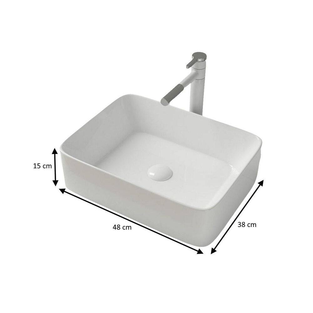 Kit Cuba Pia Louça Cerâmica Banheiro Com Torneira E Válv S13