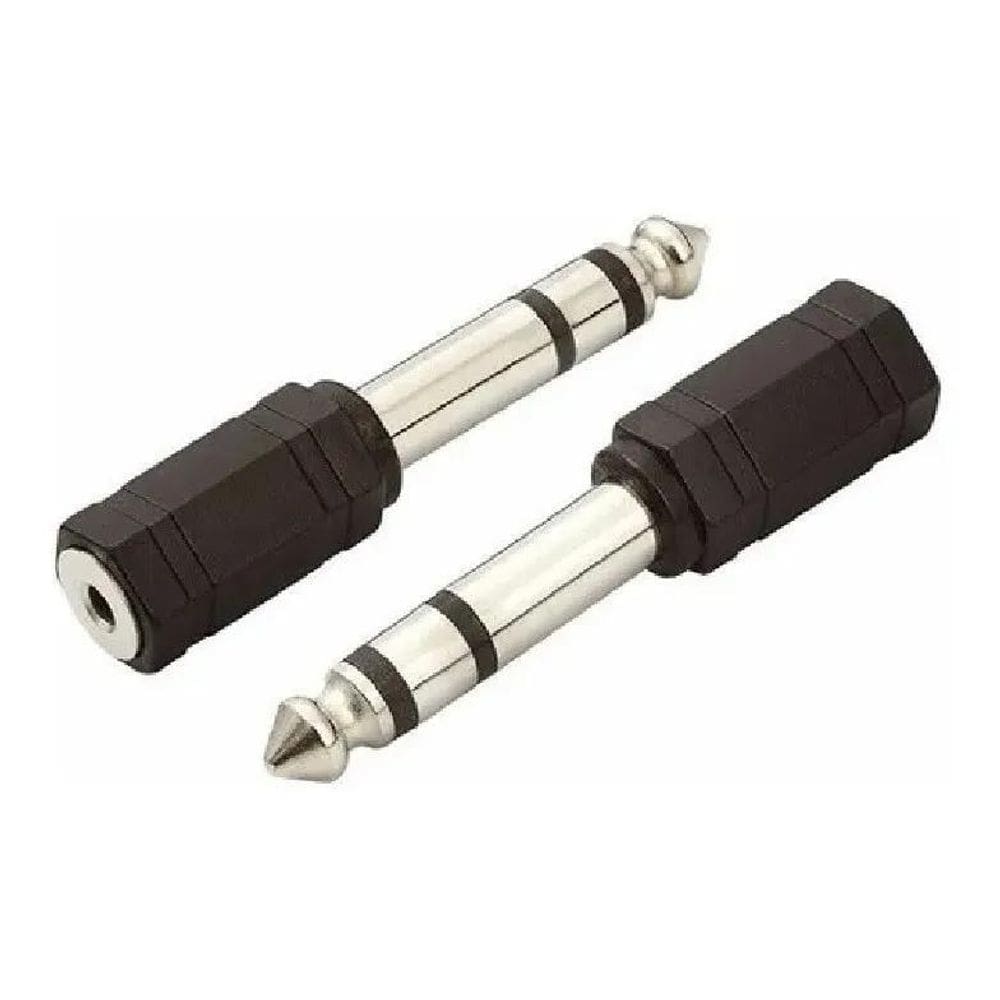 2X Plug Adaptador De Audio P10 Macho Para P2 Femea Estereo