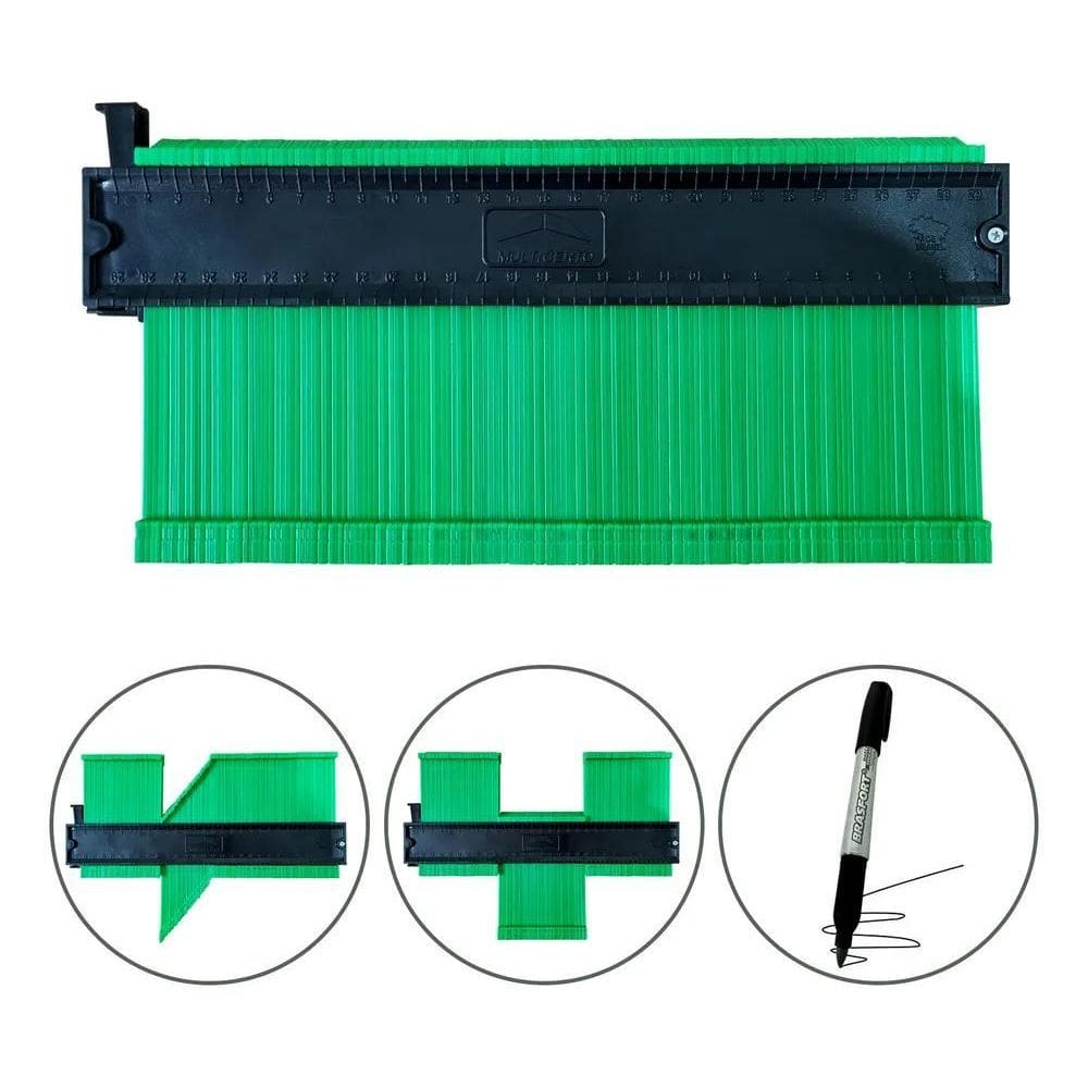 2X Gabarito Copiador Modelador De Contornos 29Cm Medidor Per