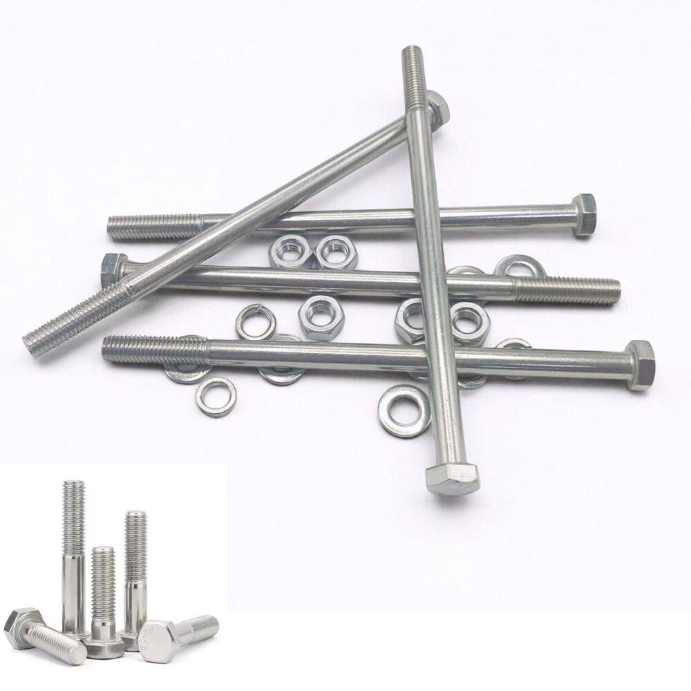 Kit 5 Parafusos Meia Rosca Parcial Sextavado Inox M8150Mm