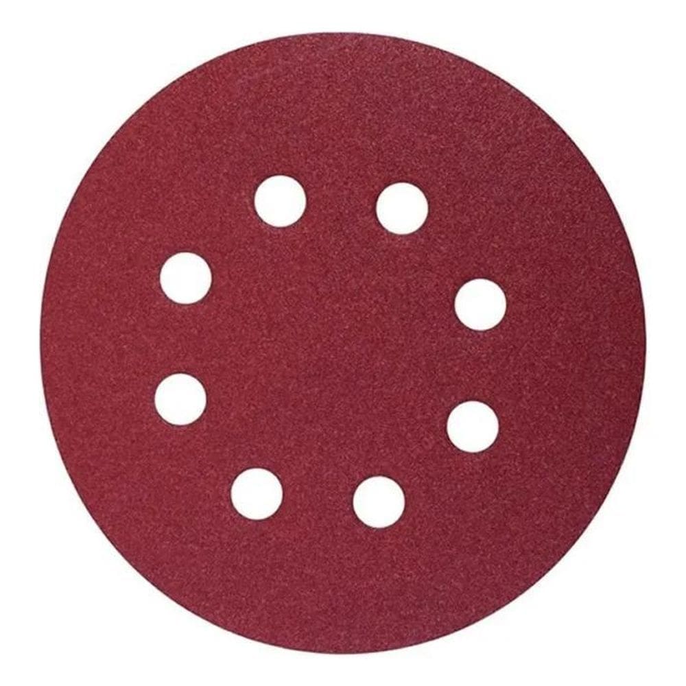 2X Lixa Pluma 125Mm 8 Furos Roto Orbital 10 Un.Muita Qualid