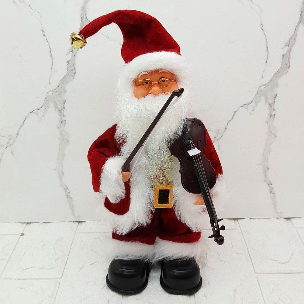 Boneco Papai Noel Musical Com Movimentos Enfeite Natal 28cm