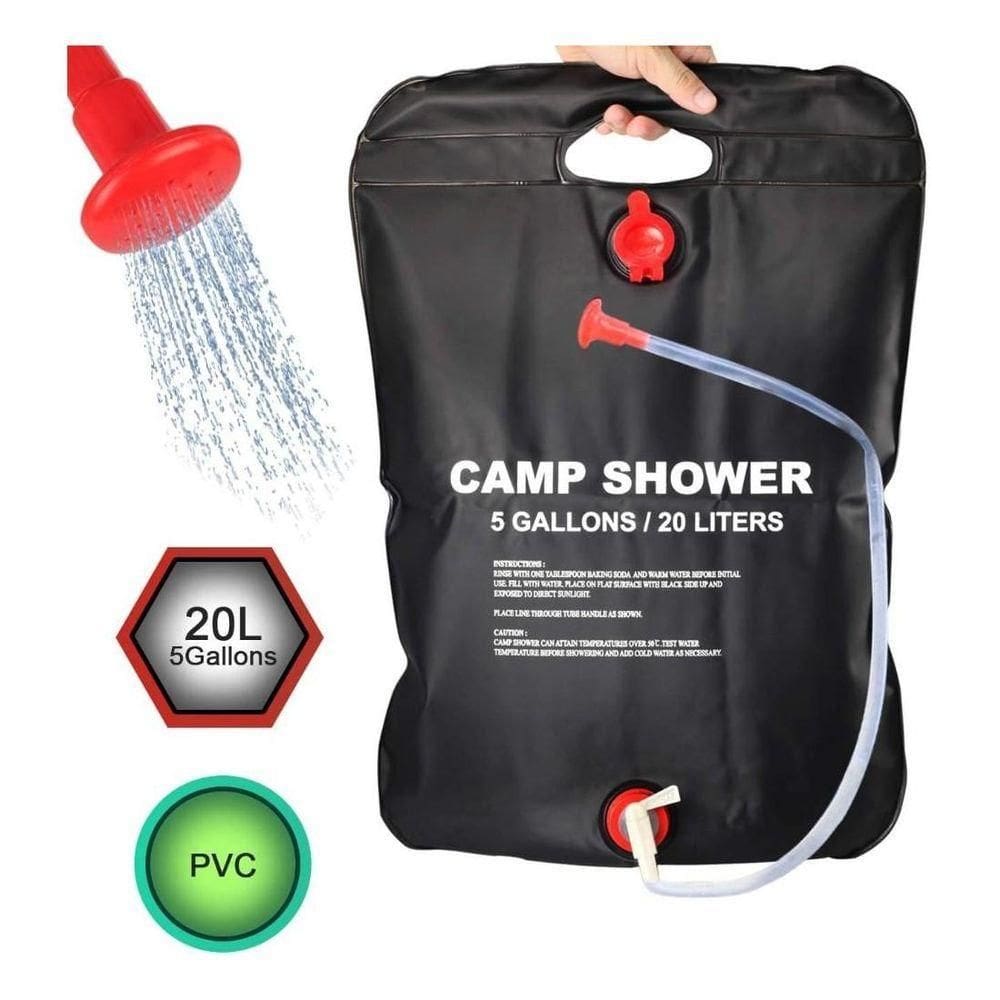 Ducha Solar 20 Litros Portatil Shower Camp Chuveiro Aquecimento Acampamento Camping Praia Pesca Completo Praticidade Tot