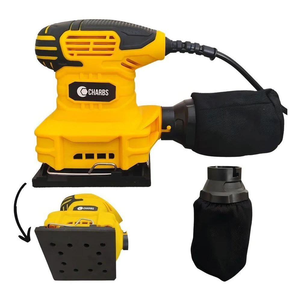 2X Charbs Roto Orbital Lixadeira Treme Elétrica Madeira Pare