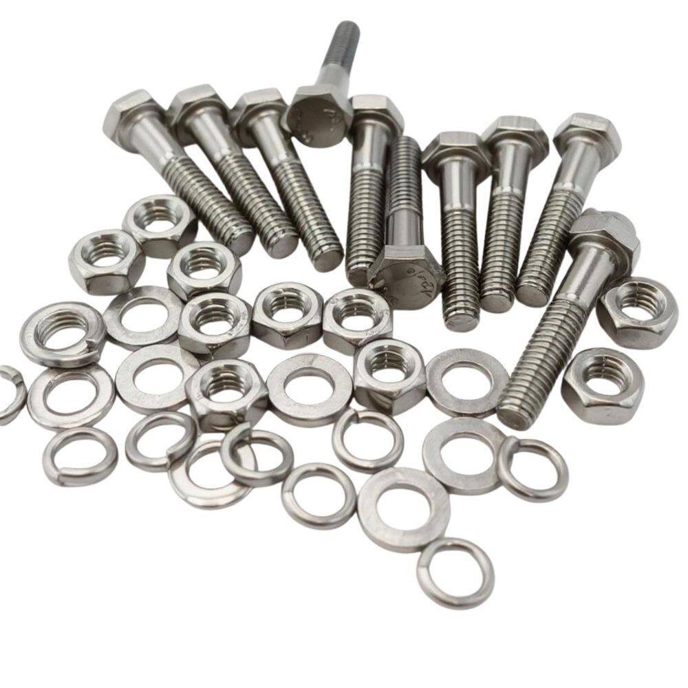 Kit 10 Parafusos Meia Rosca Parcial Sextavado Inox M830Mm