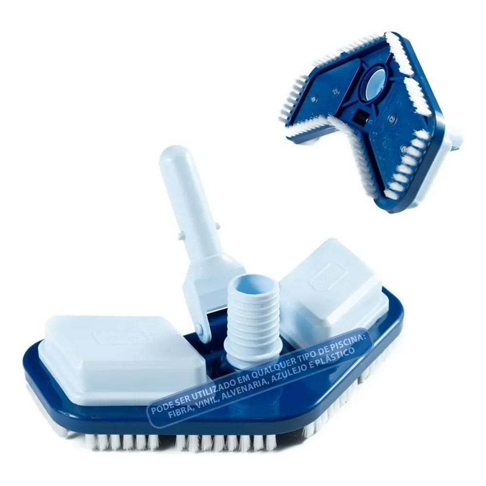 2X Aspirador Piscina Com Escova Asa Delta Fibra Vinil Alvena