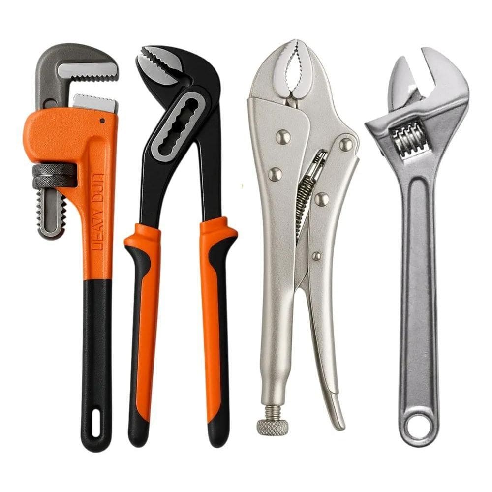 2X Alicate Pressão + Grifo + Chave Inglesa + Alicate Bomba