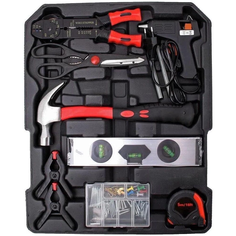 2X Jogo Ferramentas Manuais 186 Peças Cromo Cabos Emborracha