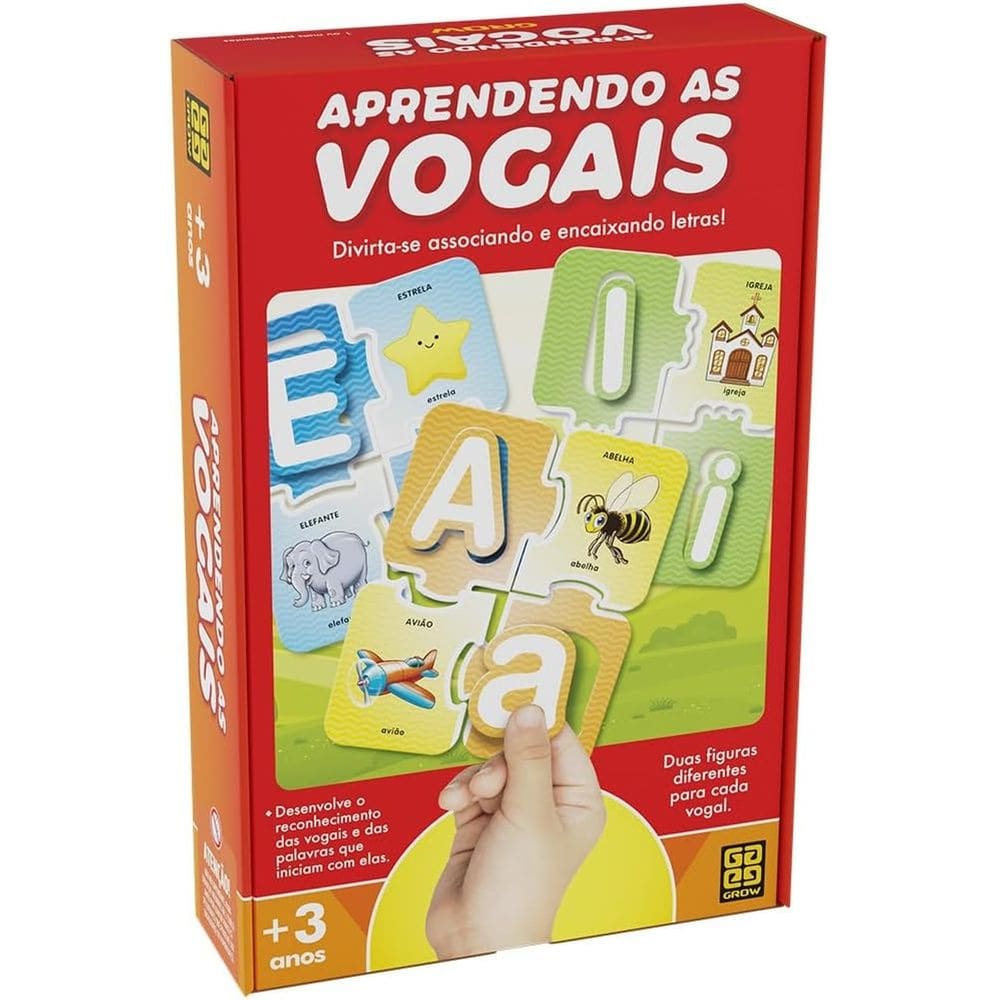 Jogo Didático Aprendendo As Vogais Grow - 4387