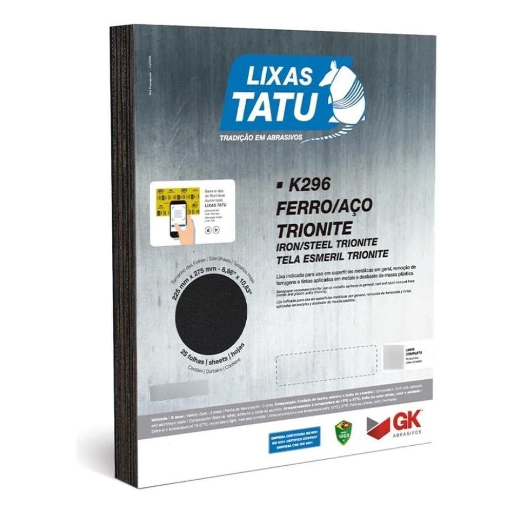 2X Lixa Ferro/Aço Remove Ferrugem E Tintas De Metais 25 Folh
