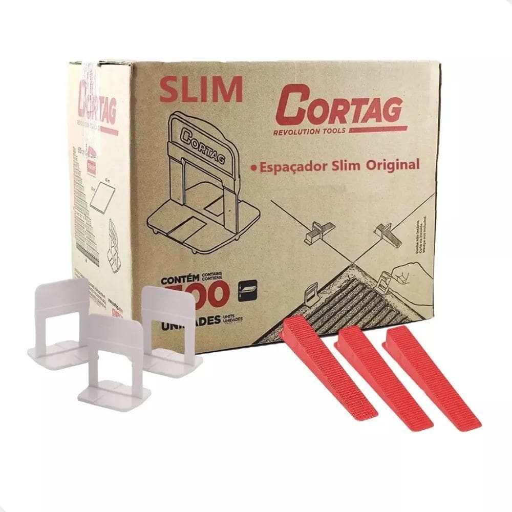 2X Espaçador Nivelador Piso Porcelanato Slim 500 Pçs+100 Cun