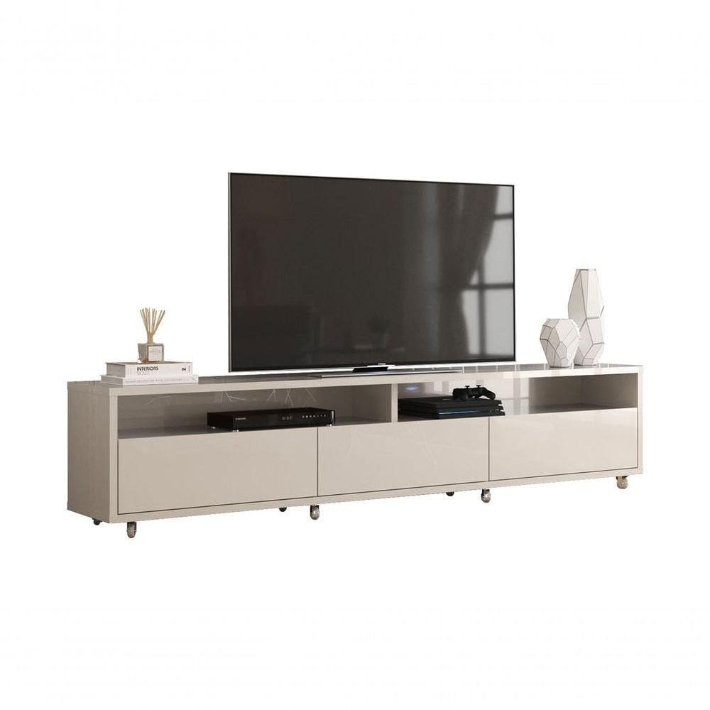 Rack Bancada Para Tv Aspen 1.8 Off White - Moveisaqui