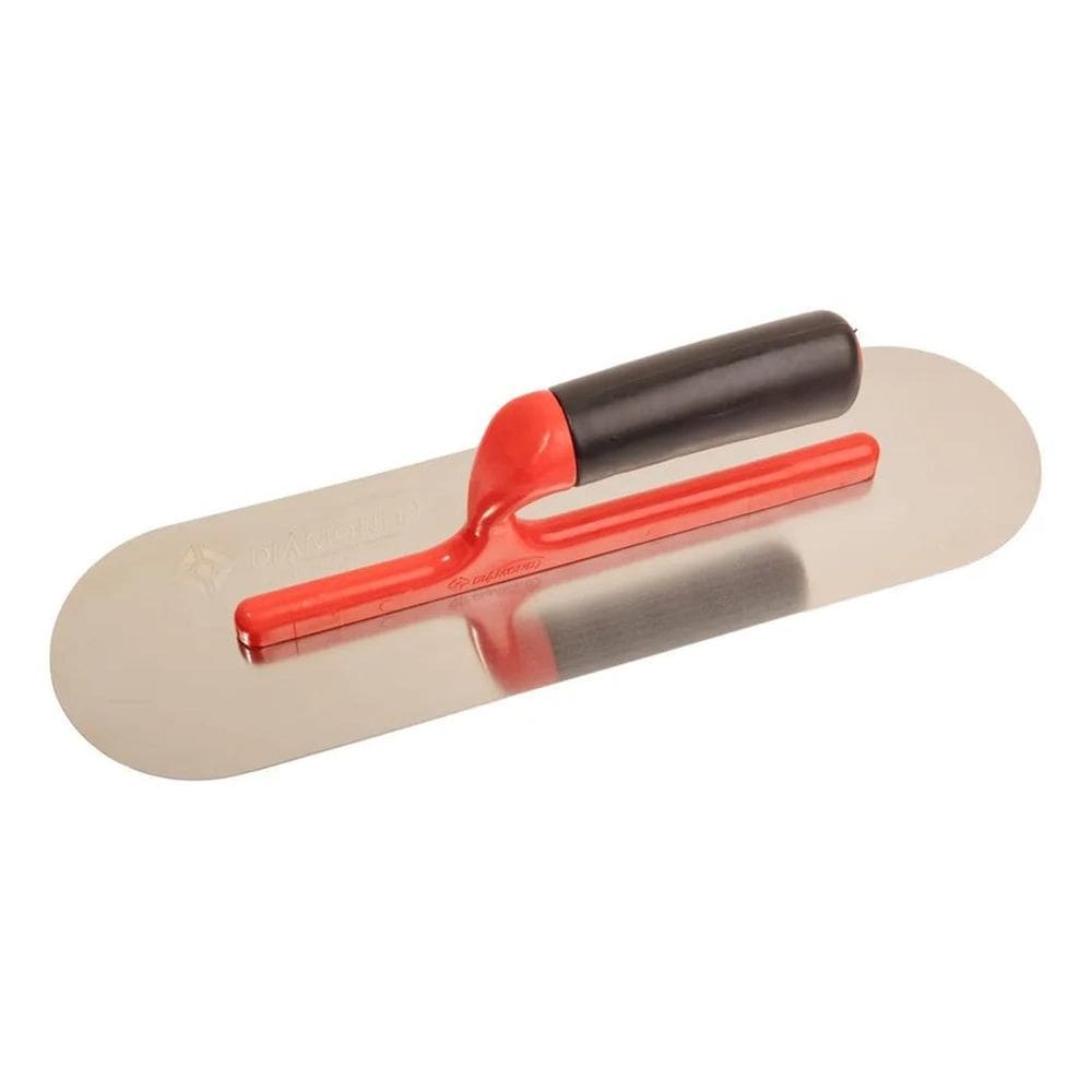 2X Desempenadeira De Aço Borda Redonda 10X35Cm Cimento Queim