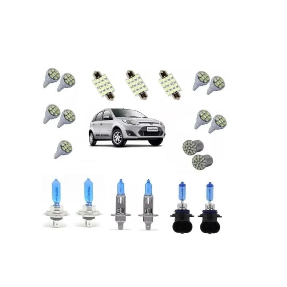 Kit Completo Lampadas Super Branca E Leds Fiesta 2002 Á 2012