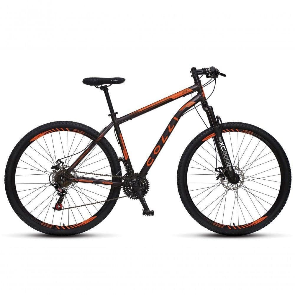 Bicicleta Athena Aro 29 Em Aço Com 21 Marchas Colli Preto-laranja