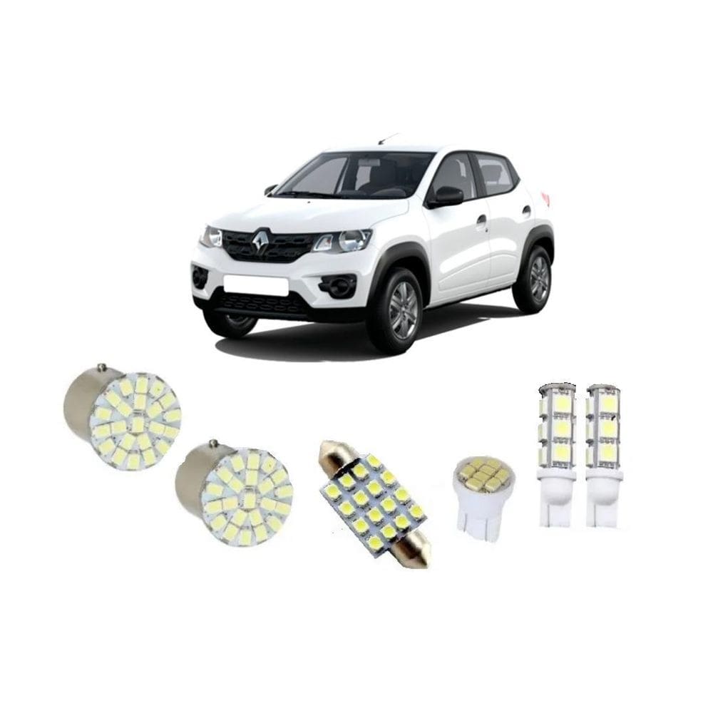 Kit Led Renault Kwid 2017-2019 Farol Teto Placa Leds