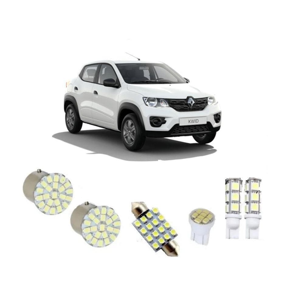 Kit Led Renault Kwid Farol Teto Placa Ré Leds