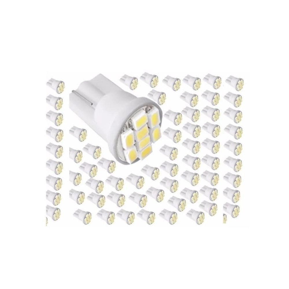 20 Lâmpadas Pingao T10-8 Leds Pingo Luz W5W 1026 Automotiva