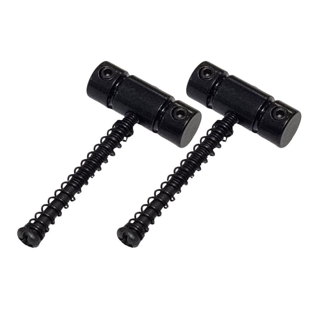 Kit 2 Saddle Guitarra Ponte Tele Metal Preto Parafuso Mola